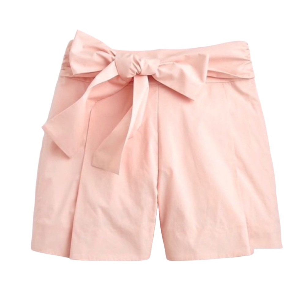 J Crew Women's blush pink high waisted shorts with pleat and bow detail, Sz 00 - Picture 1 of 16